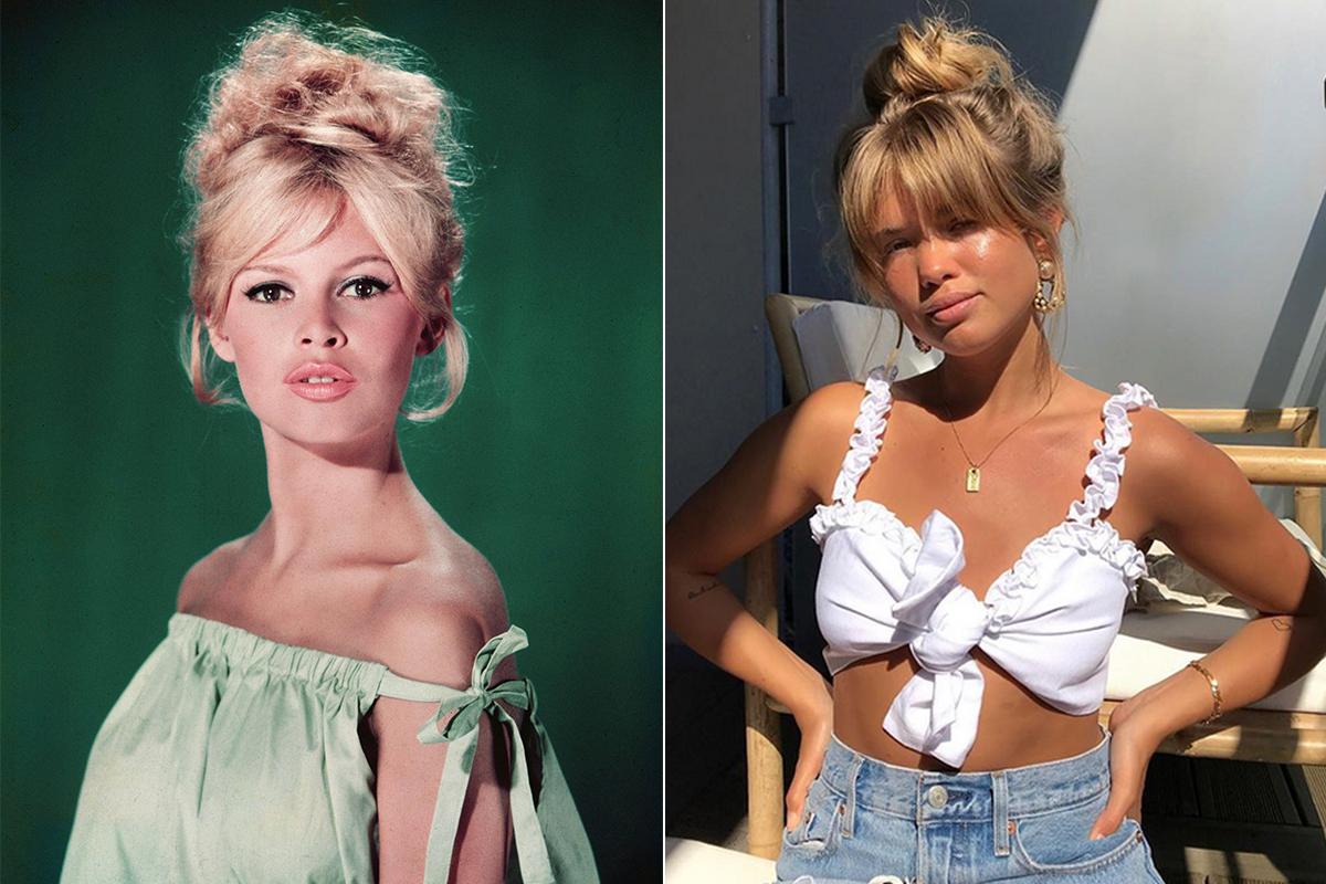 Rodete, flequillo y volados, las marcas del estilo Bardot.